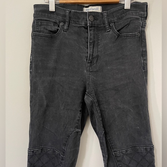Madewell Jeans Size 26 Ash Black High Riser Skinny Moto Denim - Picture 5 of 15